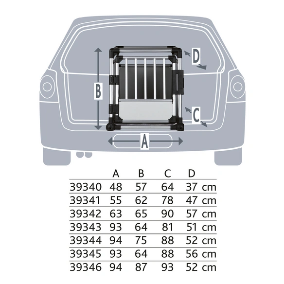 Transportbox, S, 46x56x60 cm, hellgrau/silber