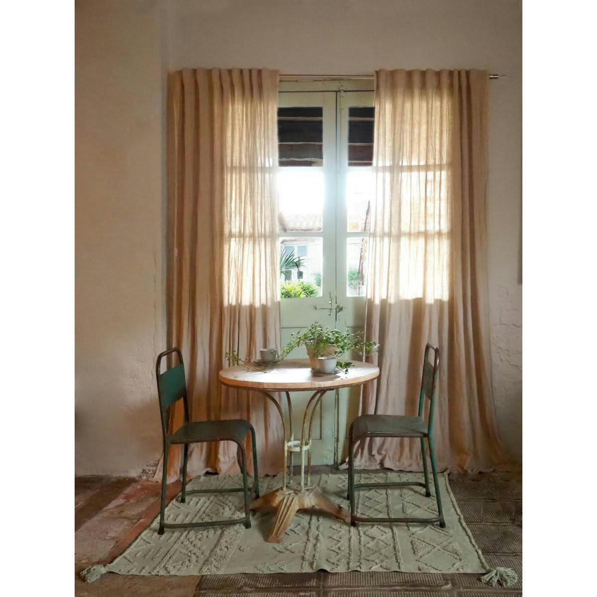 RE EDITION - Tapis ethnique berbère en coton olive 120x160