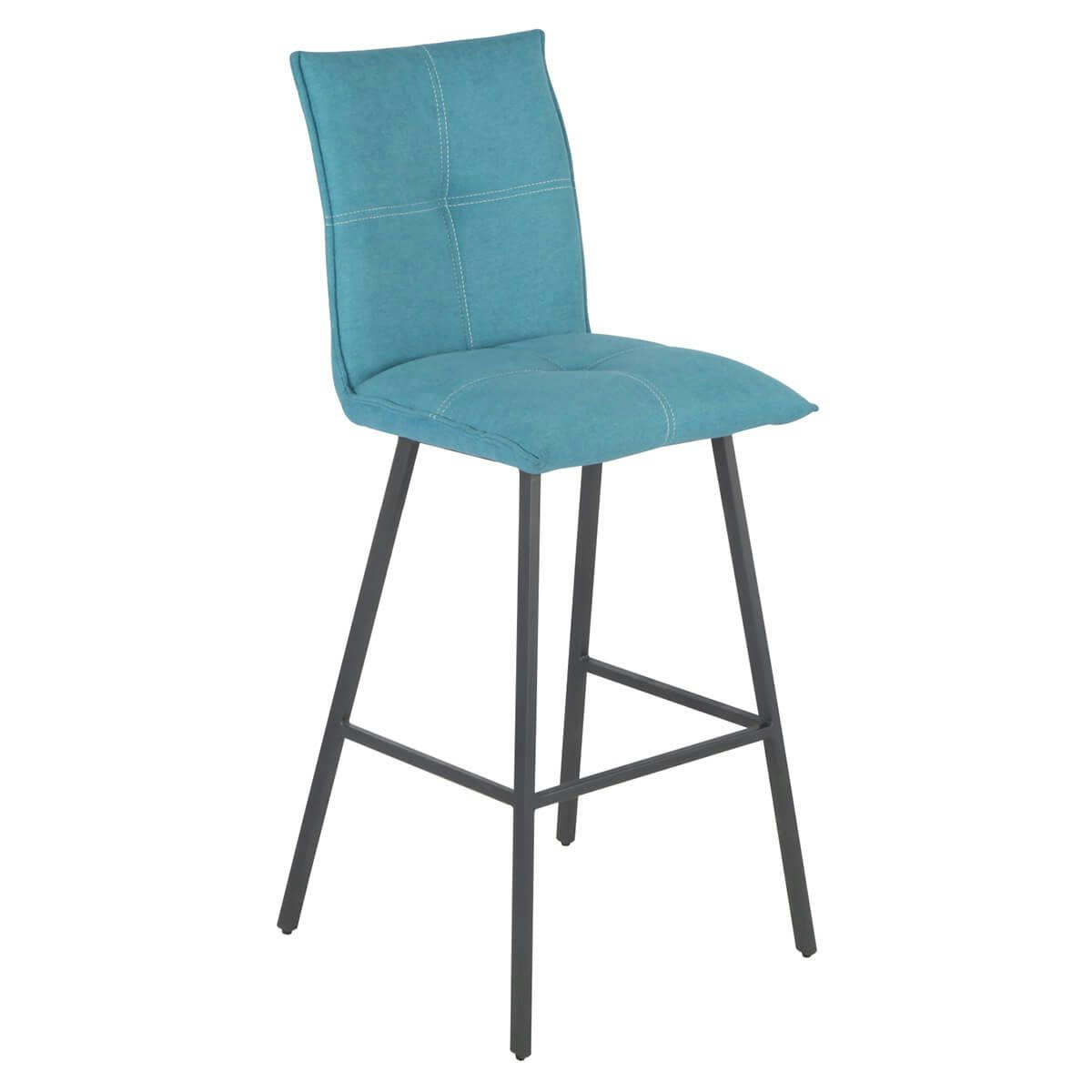 LAGOS - Lot  de 2 tabourets bleus assise h76cm