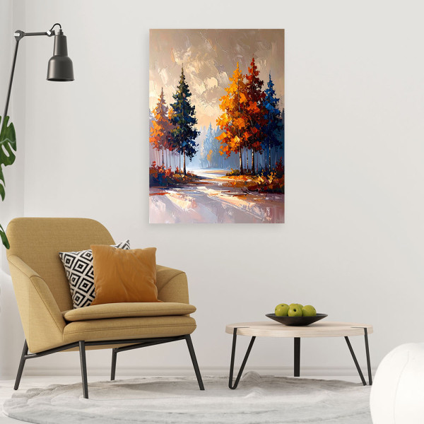 Feeby Obraz do salonu kuchni jadalni, Las Drzewa Pejzaż 40x60
