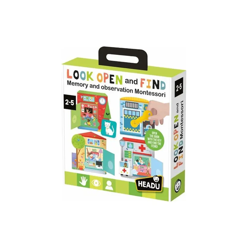 Kinderspiel Set bestehend aus verschiedenen Artikeln Look Open and Find