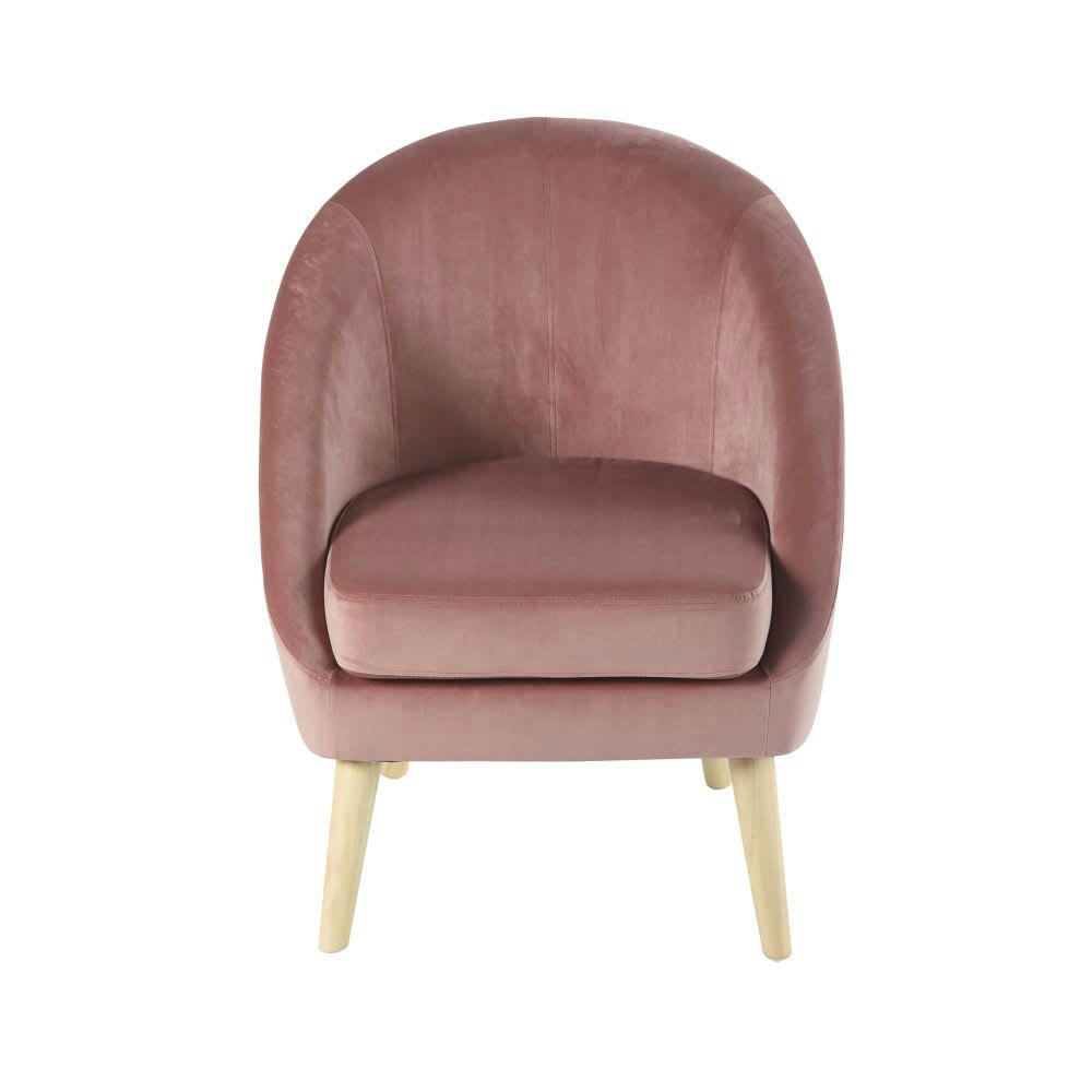 Suzie - Fauteuil en velours rose foncé