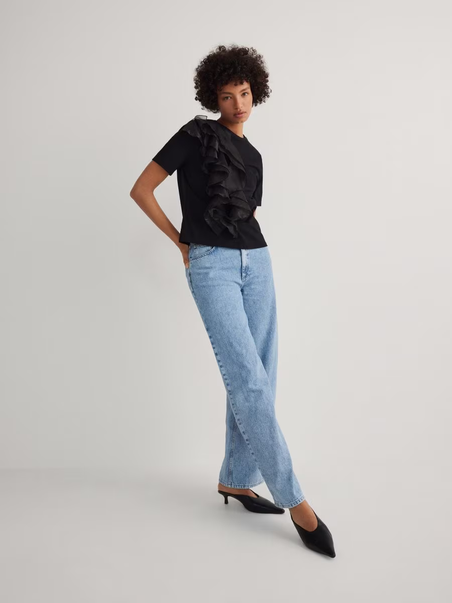 T-Shirt With Decorative Ruffle Detail