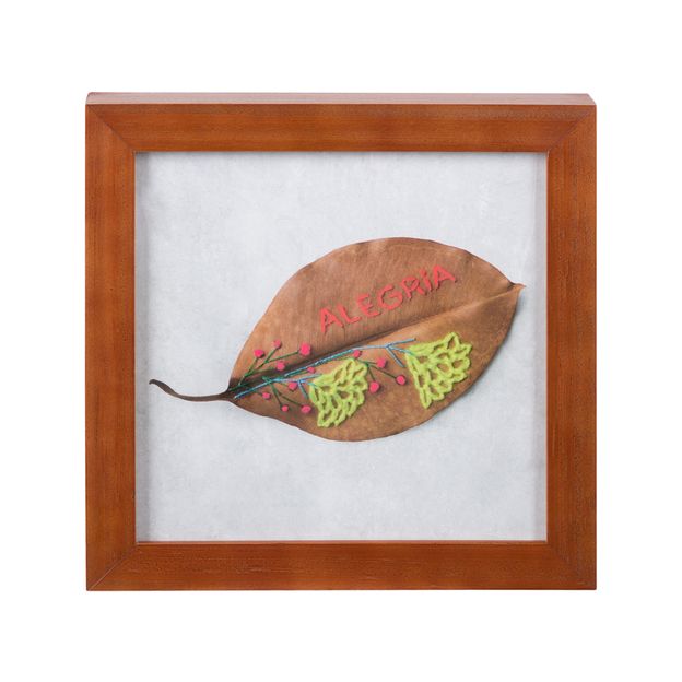 QUADRO 20 CM X 20 CM FOLHA ALEGRIA