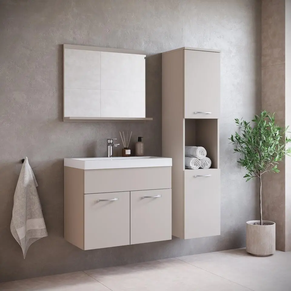 Badplaats Badkamermeubel Montreal 60cm complete set - beige