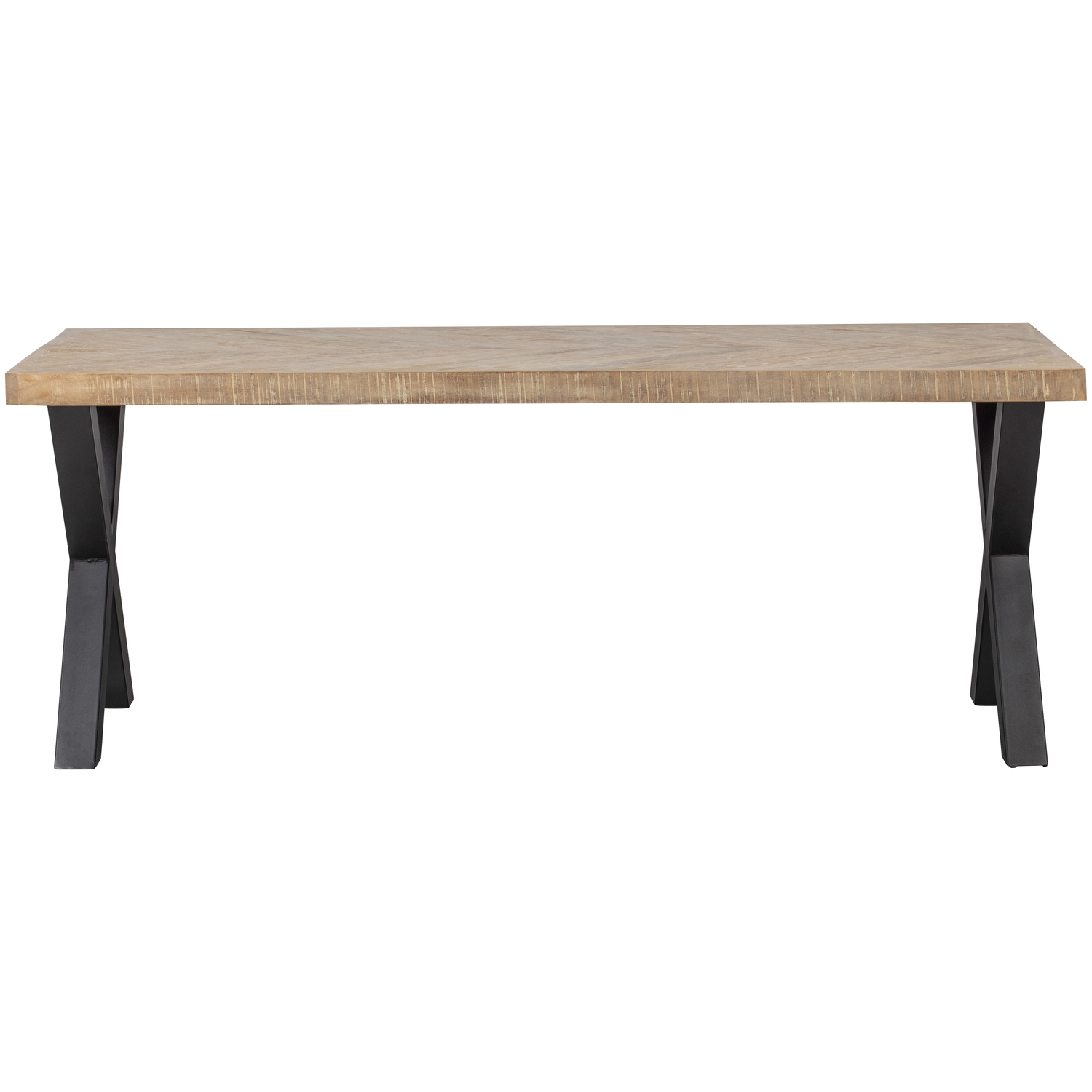 WOOOD tafel visgraat met alkmaar poot Tablo - Mango - 75x200x90