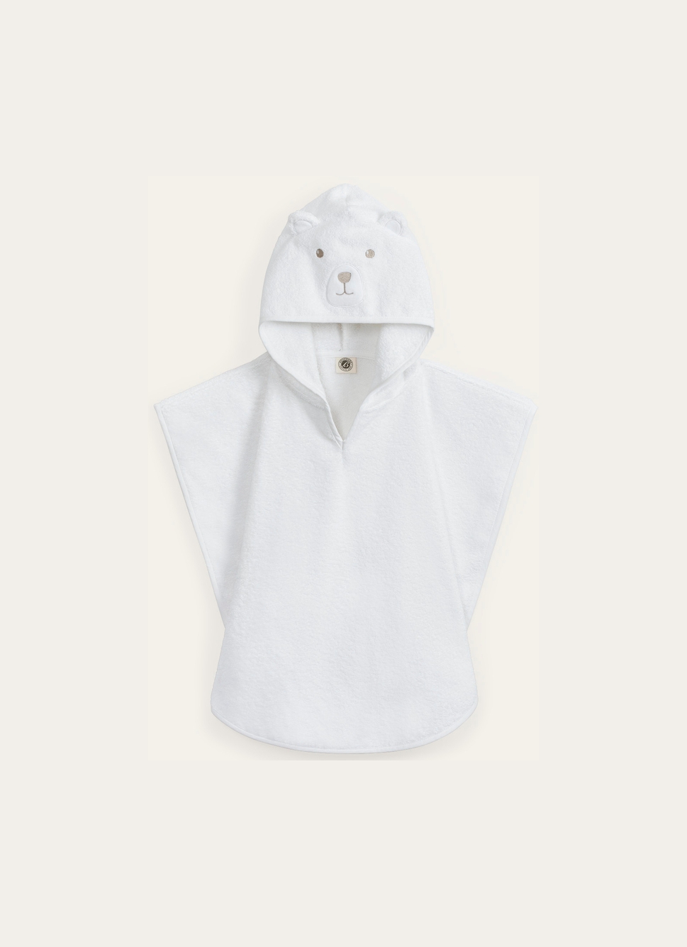 PONCHO DE BAIN EN COTON ÉPONGE OURS 360GR BLANC