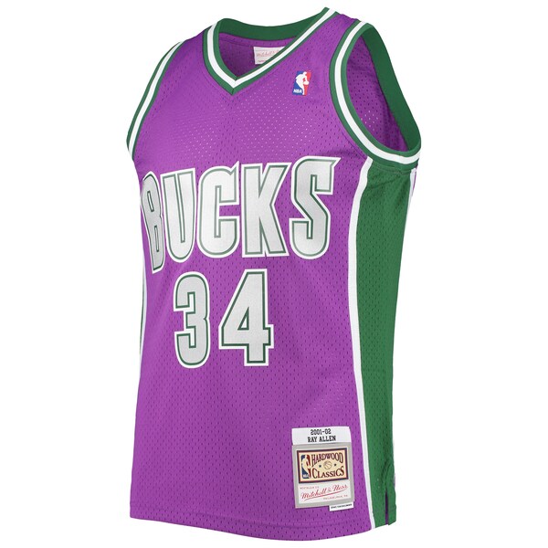 Ray Allen Milwaukee Bucks 2001/02 Hardwood Classics Swingman Jersey - Purple