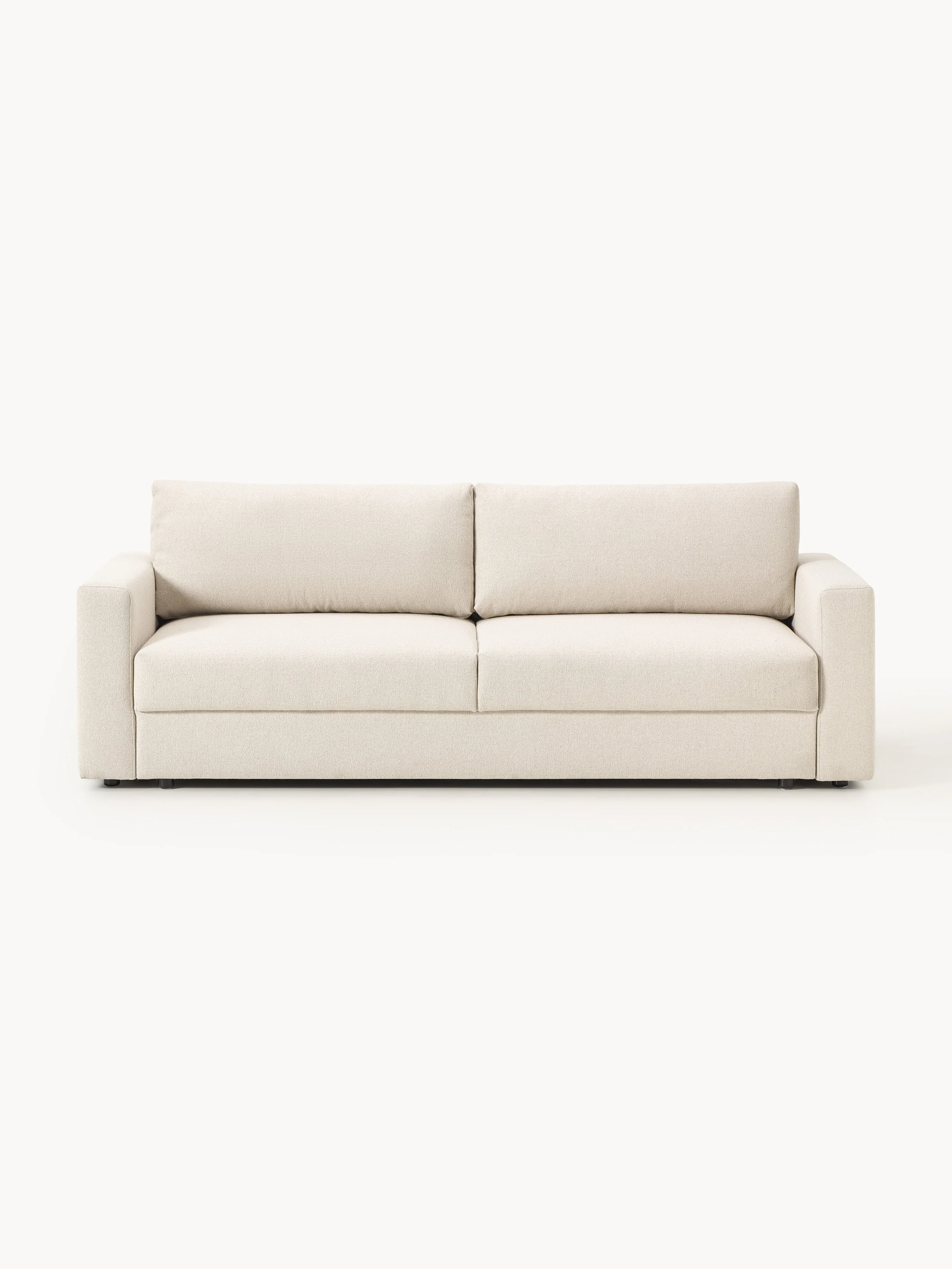 Bouclé-Schlafsofa Tasha (3-Sitzer) mit Stauraum