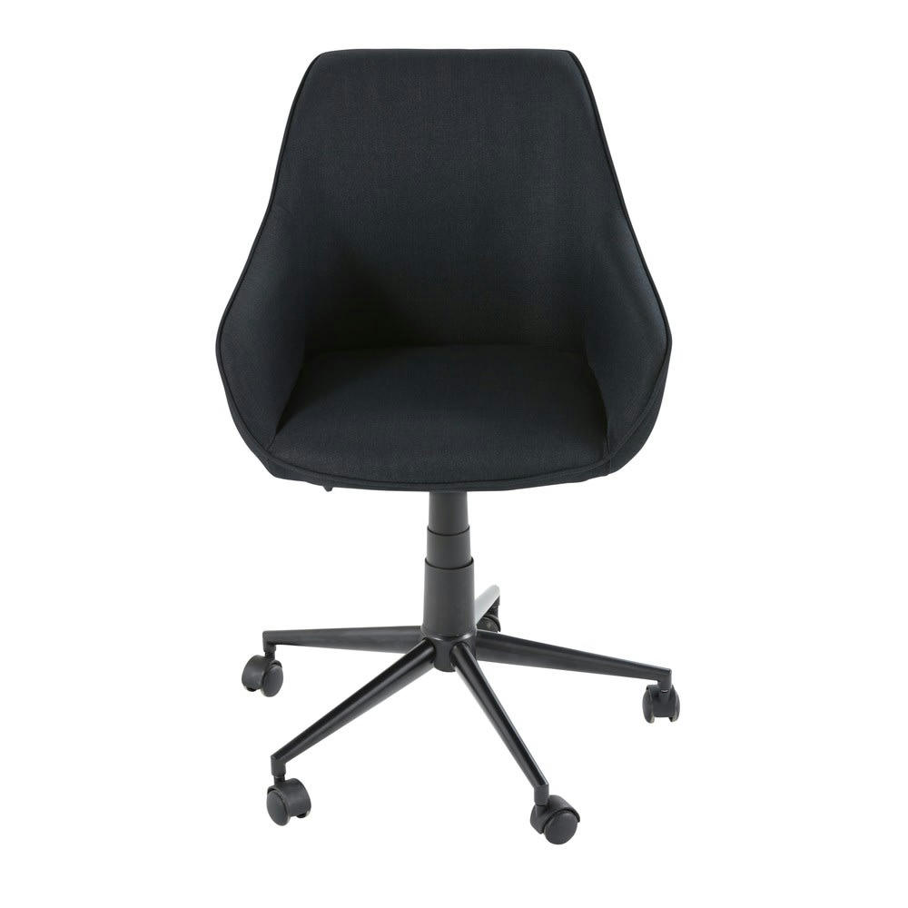 Jake Business - Fauteuil de bureau réglable à roulettes gris anthracite et métal noir