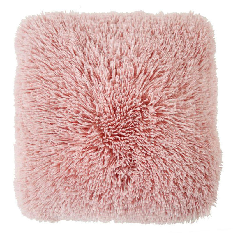NEO - Coussin à poils longs extra-doux rose 60x60