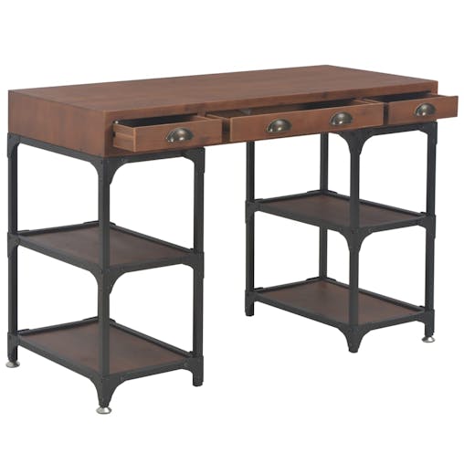 NNEVL Desk with 3 Drawers 110x50x78 cm Solid Fir Wood