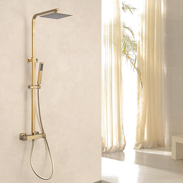 Colonne de douche avec mitigeur thermostatique LOMAZOO Estrella doré