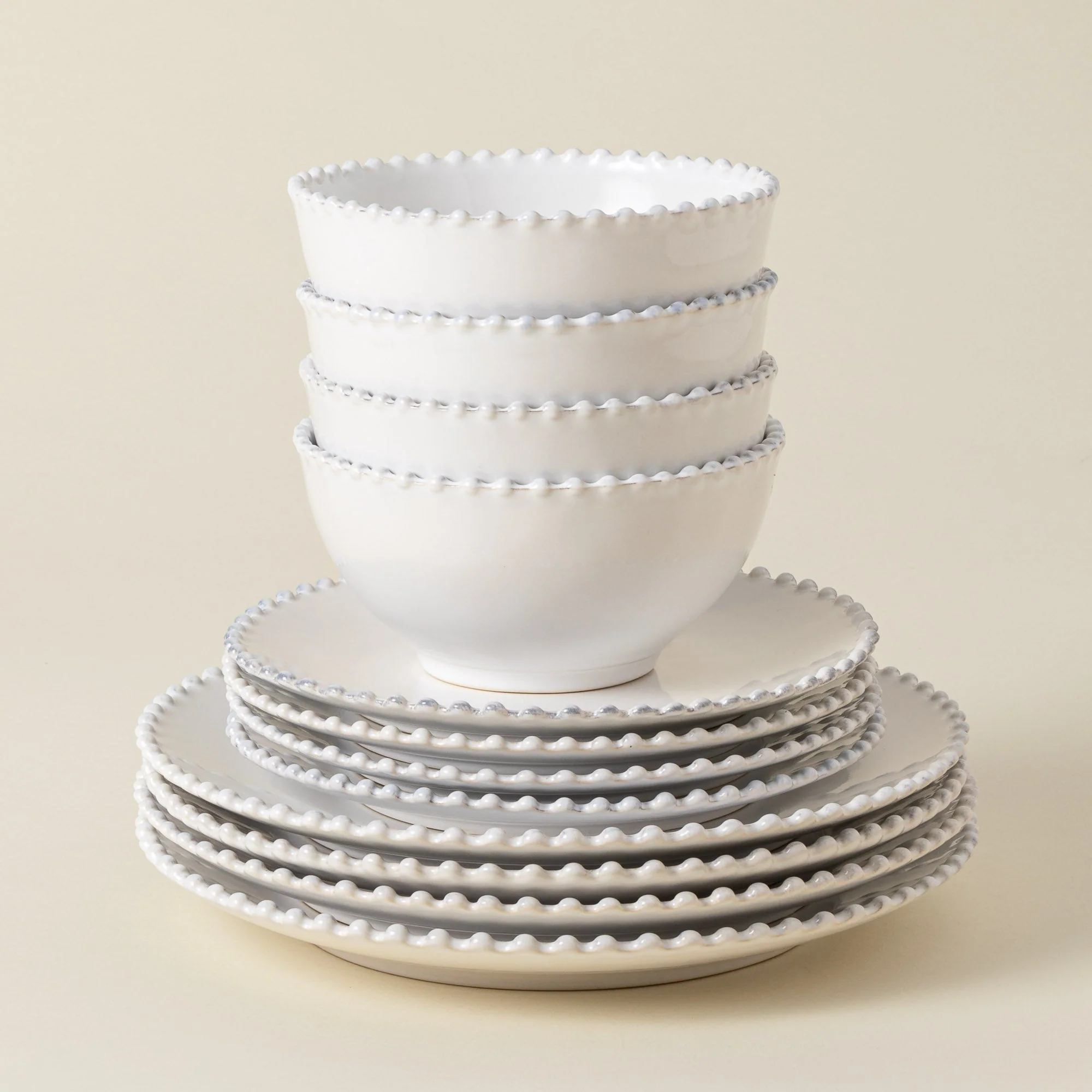 12-Piece Dinnerware Set with Bowl Pearl