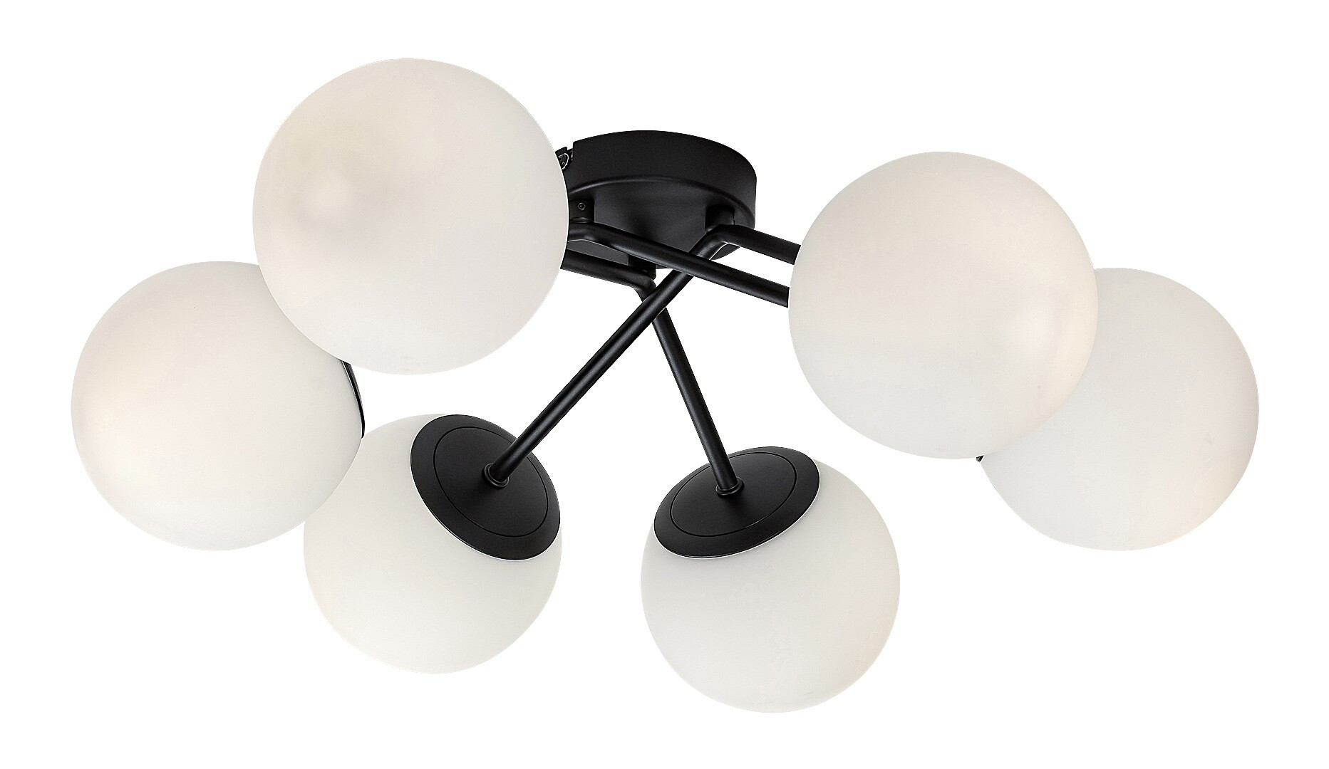 Lampa sufitowa czarny matowa-biała MEDUZA 6xE14x20W Rabalux