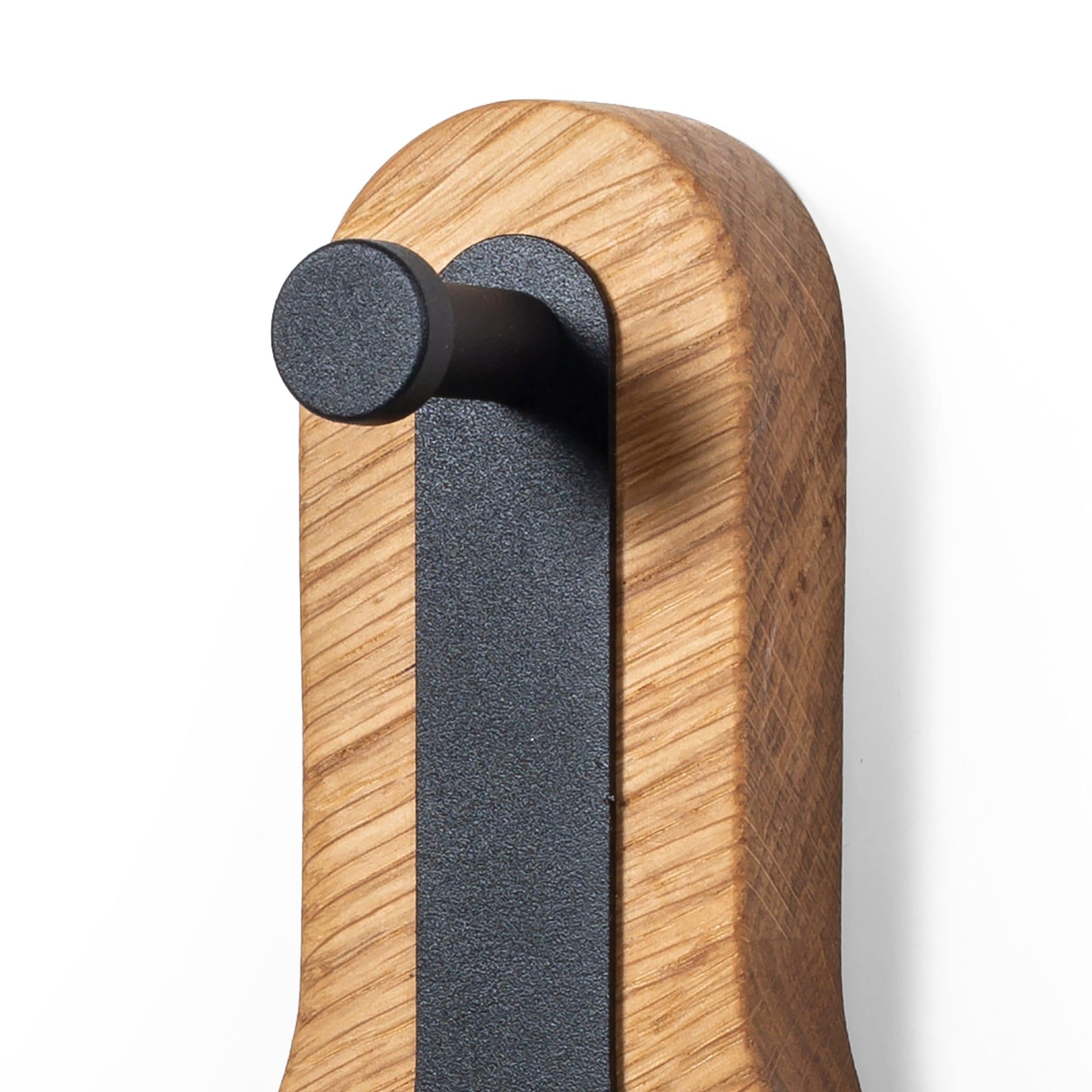 Wall Mounted Coat Rack - Handmade Oak Wood & Metal, 3 knobs