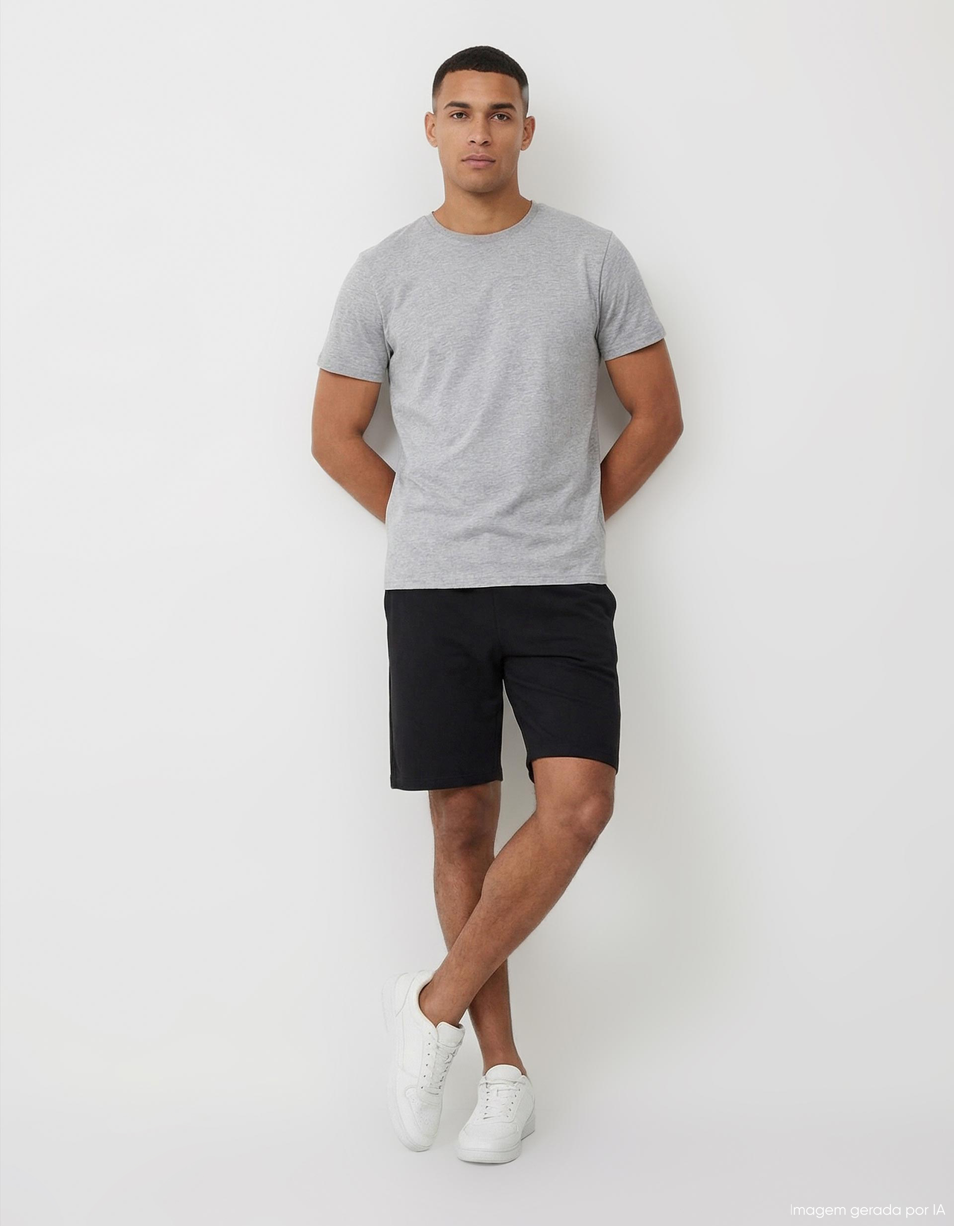 Calções Jogging, Homem, Preto