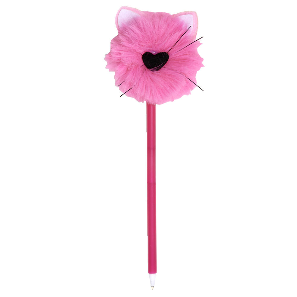Stylo chat pompon - 3 coloris