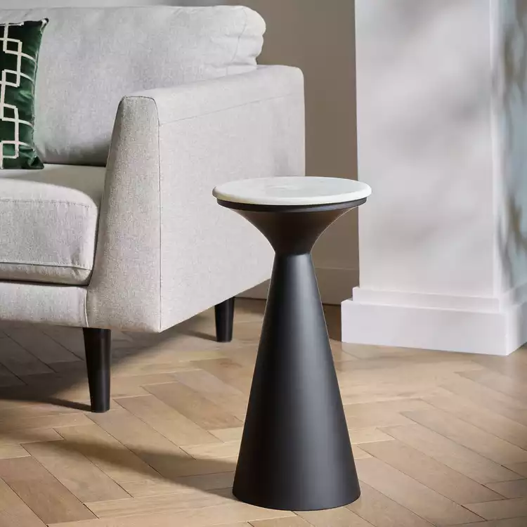 Habitat Kanan Side Table - Black & White