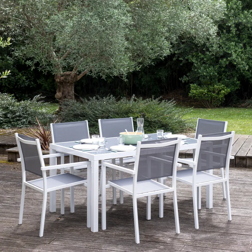 Happy Garden Tuinmeubilair BERGAMO - Wit - Aluminium