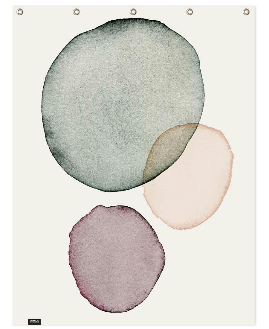 CALM - Rideau de douche en polyester en noir & vert 150x200