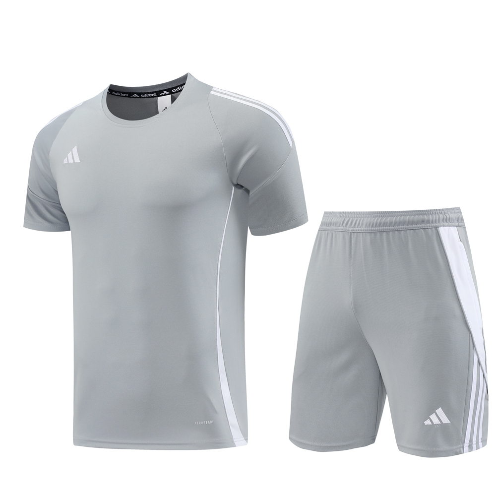 Adidas Short Sleeve Training Jersey Set - AD07- Light Gray