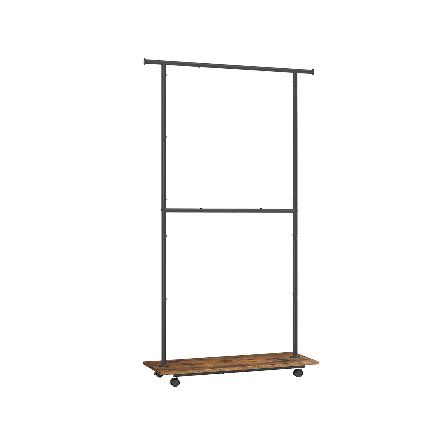 Portemanteau mobile double barre centrale réglable