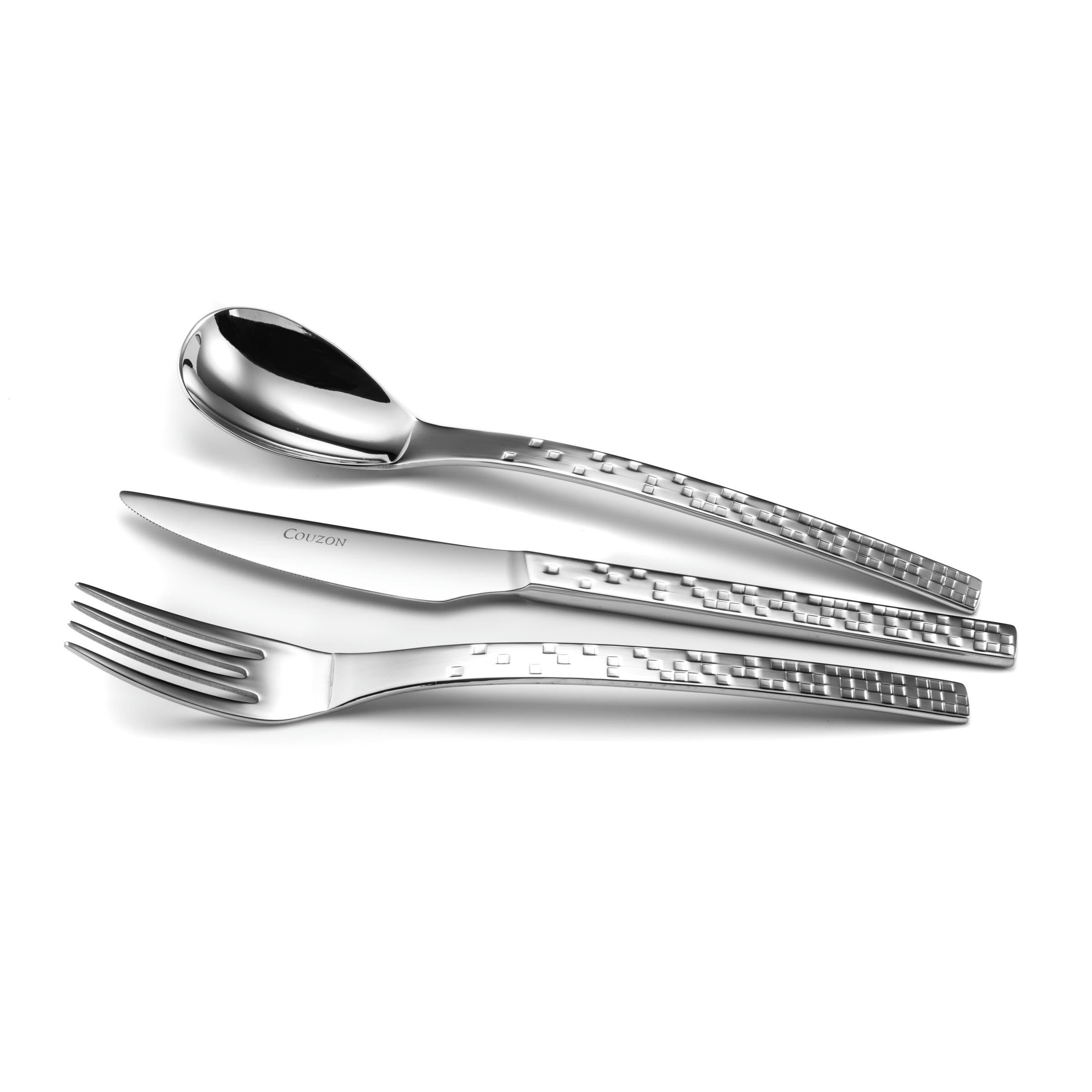 PIX'ELLE 3D - Couverts entrée, fromage, dessert pour 6 personne en Acier Inoxydable