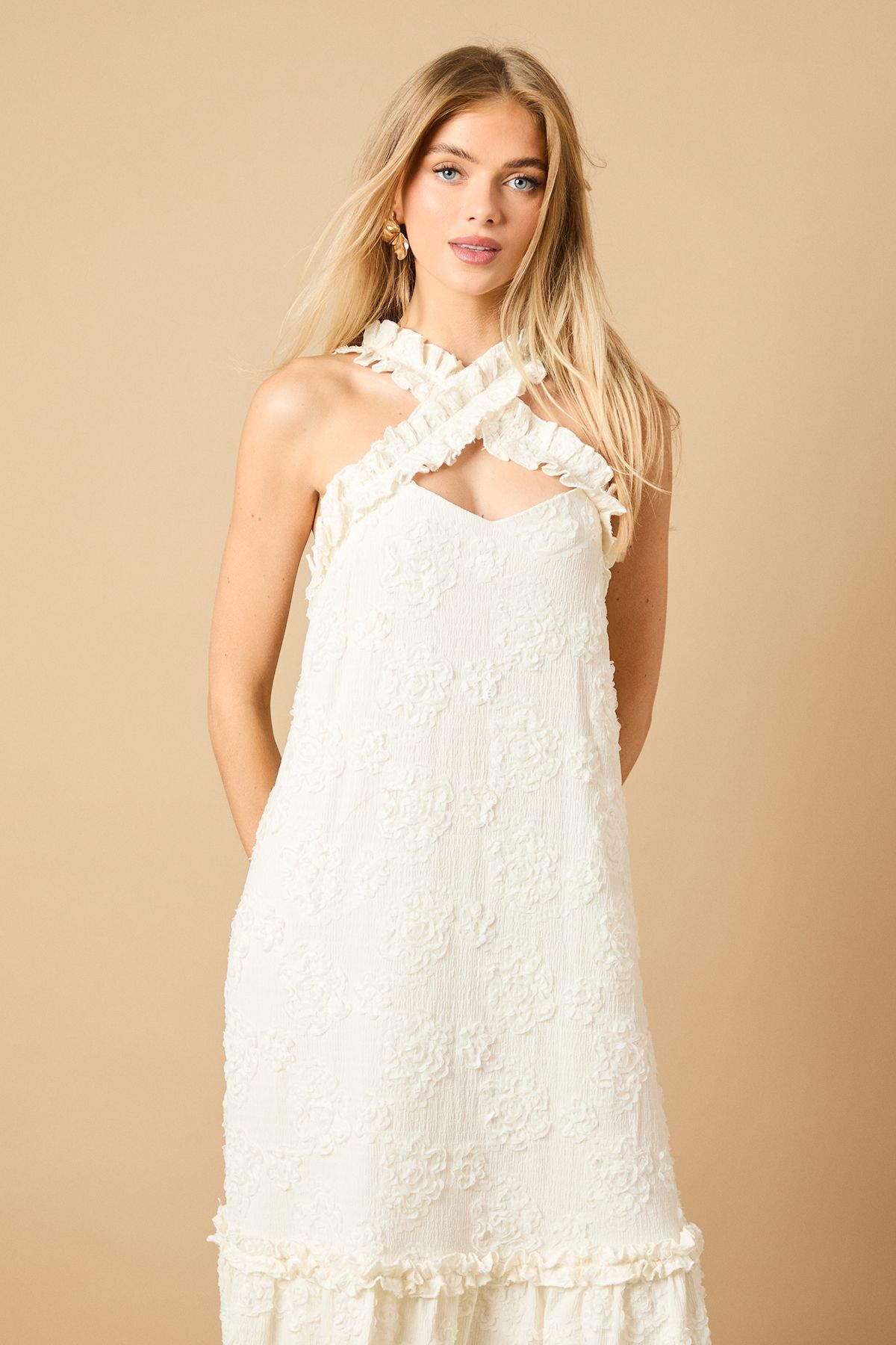 Oasis Floral Ruffle Detail Tiered Maxi Dress