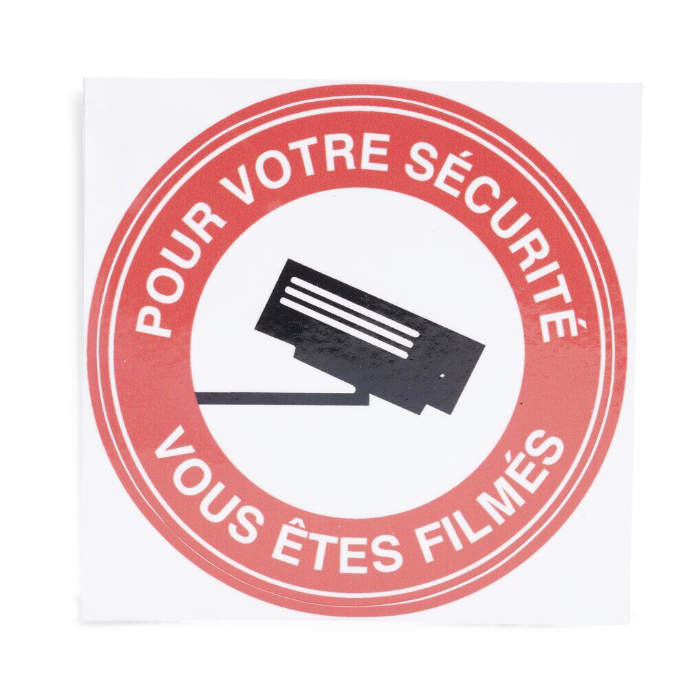 Signalétique adhésive "Surveillance vidéo, vous êtes filmés" - 8x8 cm