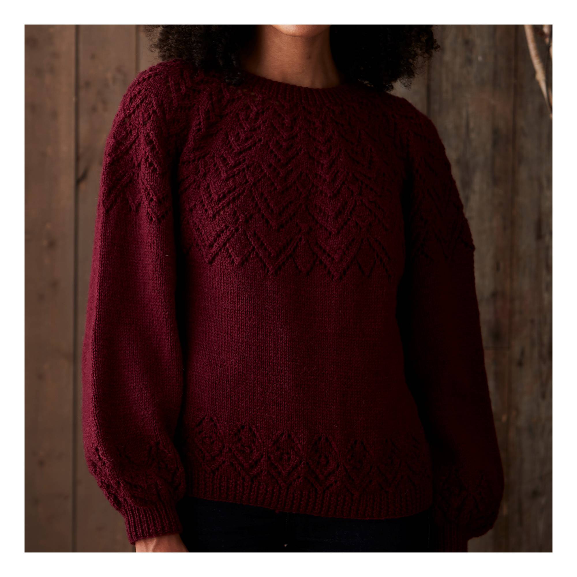 Knitcraft Lace Detail Yoke Jumper Digital Pattern 0234