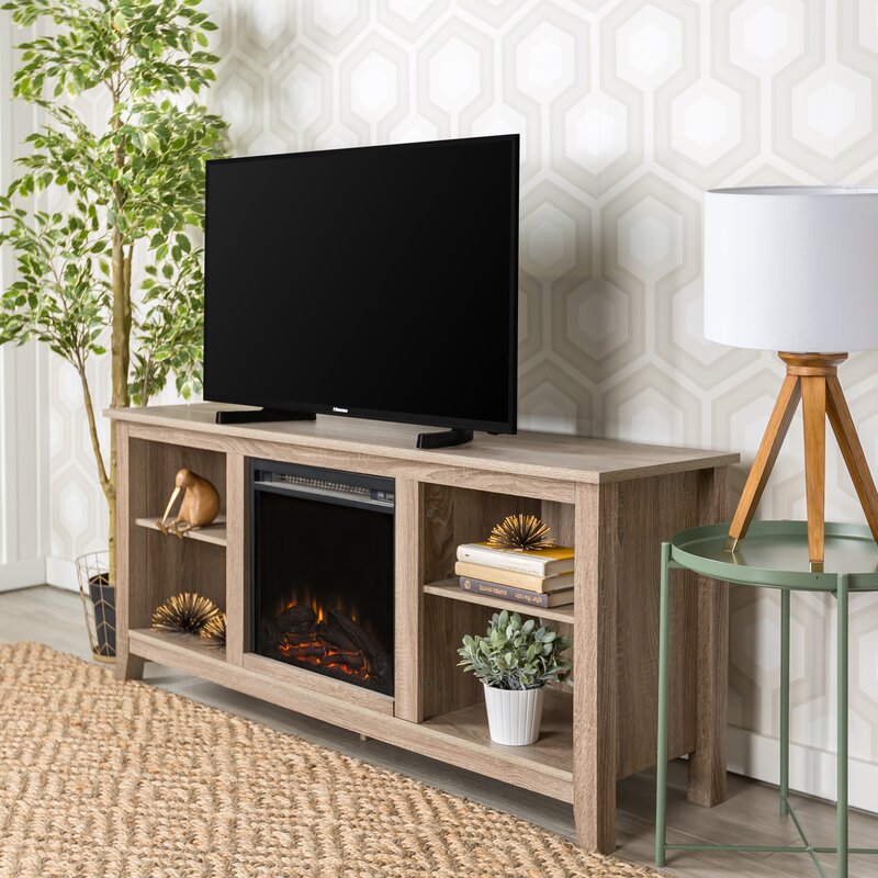 Kneeland TV Stand for TVs up to 65 with Electric Fireplace Included
