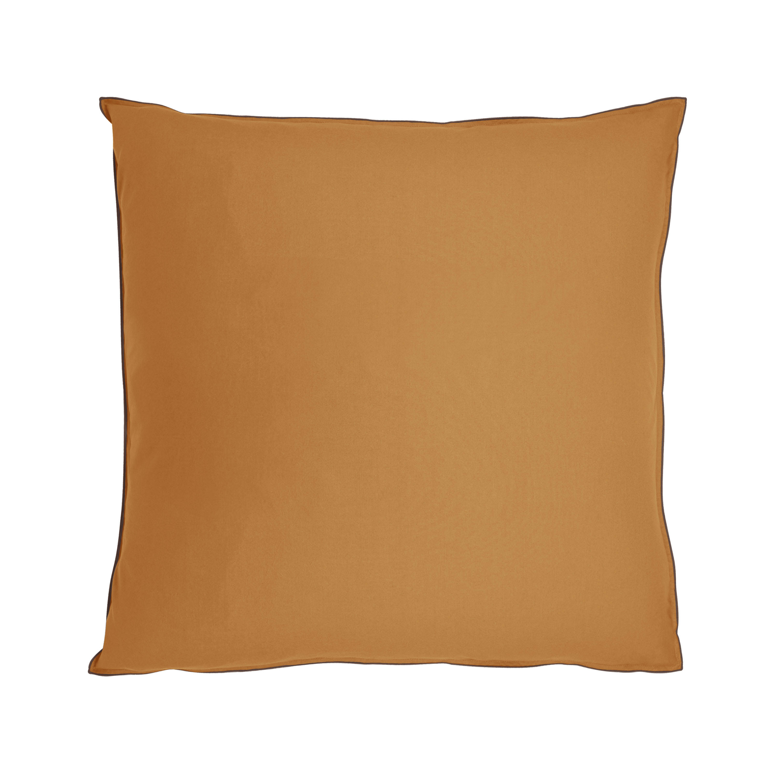 DOUCEUR LAVÉE - Taie d'oreiller bicolore en percale de coton lavé 65x65 cm Rhum