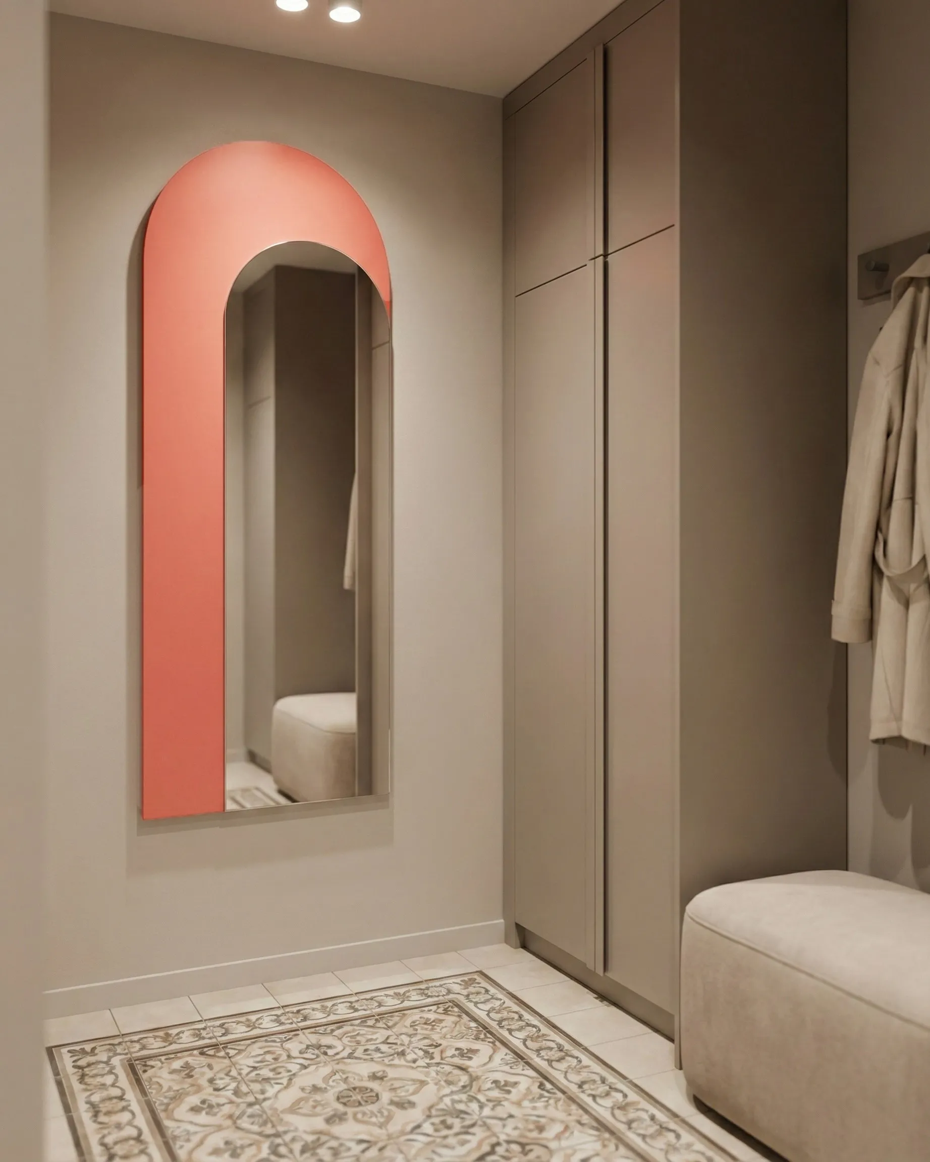 Wall Mirror GROISES 55 cm 140 cm Orange