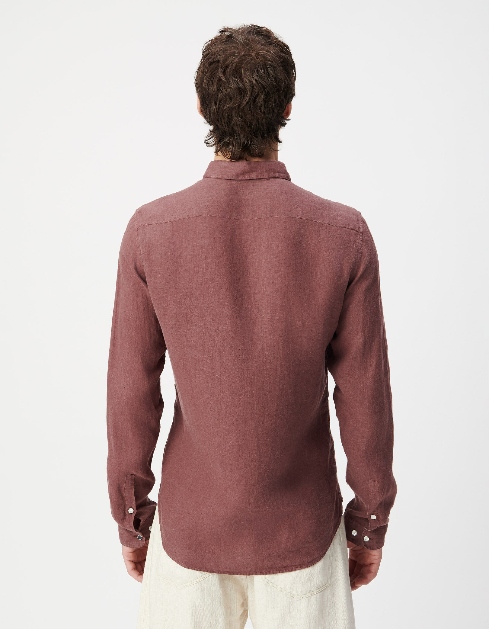 Chemise slim verte 100% lin Homme