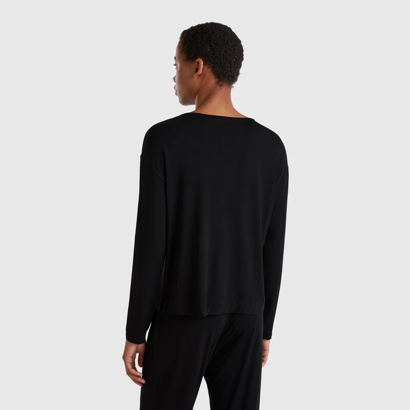 Long sleeve t-shirt in stretch Modal