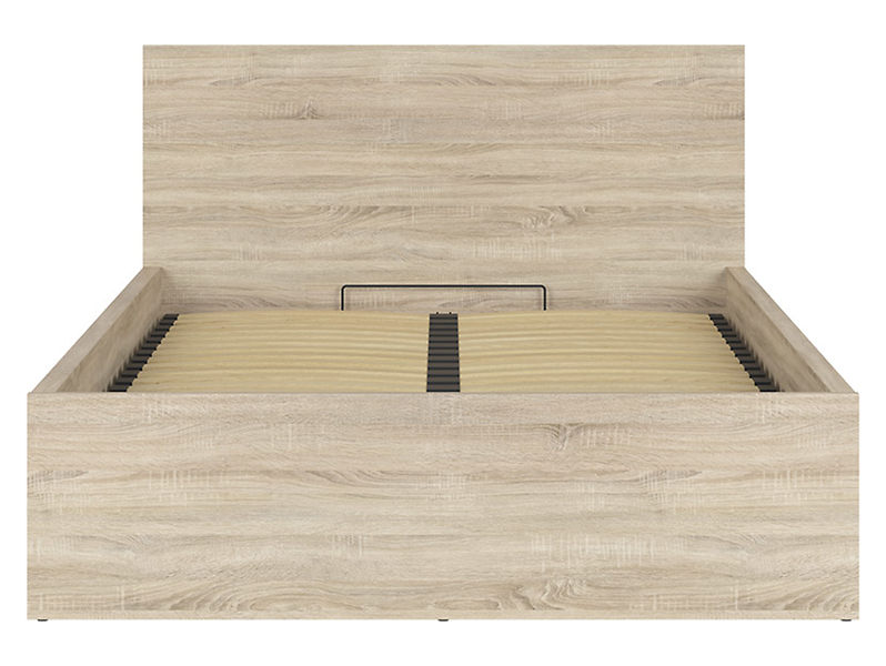 Zestaw łóżko Tetrix dąb sonoma ze stelażem i materac Mimas 140x200