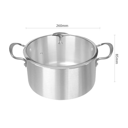 SOGA 2X Stainless Steel26cm Casserole With Lid Induction Cookware