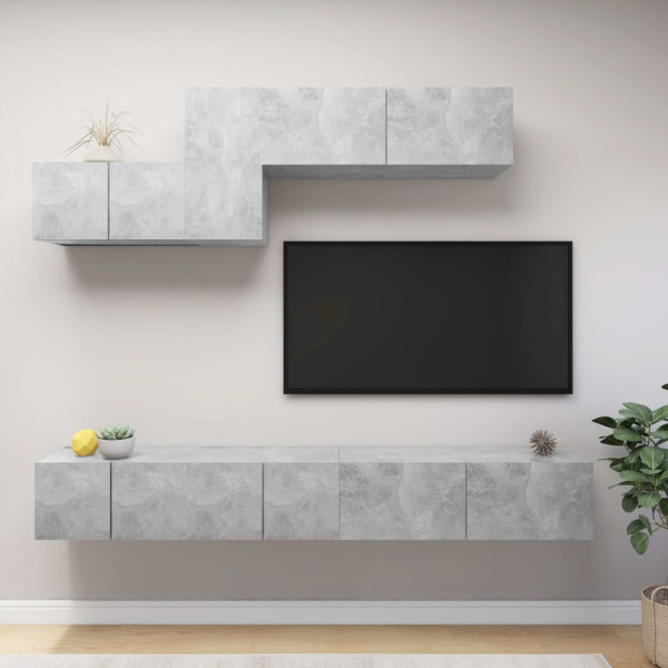 VidaXL Zestaw szafek TV SzaryMateriał drewnopochodny