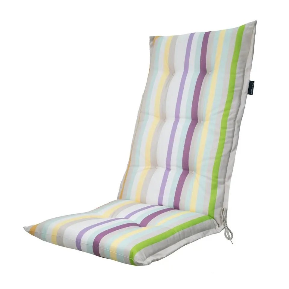 Madison - Tuinstoelkussen Hoge Rug Righe purple - Ca. 123x50 cm - Set van 4