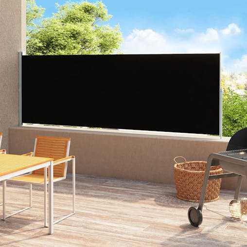 NNEVL Patio Retractable Side Awning 200x500cm Black