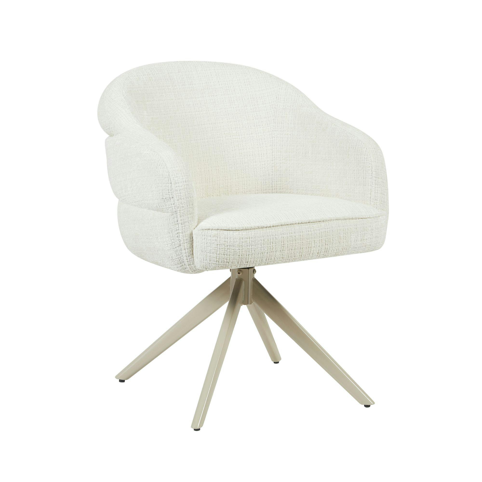 Chaise pivotante blanche à dossier structuré (lot de 2) CORTINA