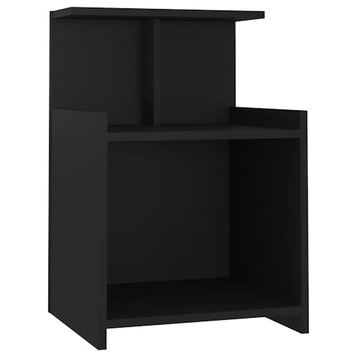 NNEVL Bed Cabinets 2 pcs Black 40x35x60 cm Chipboard