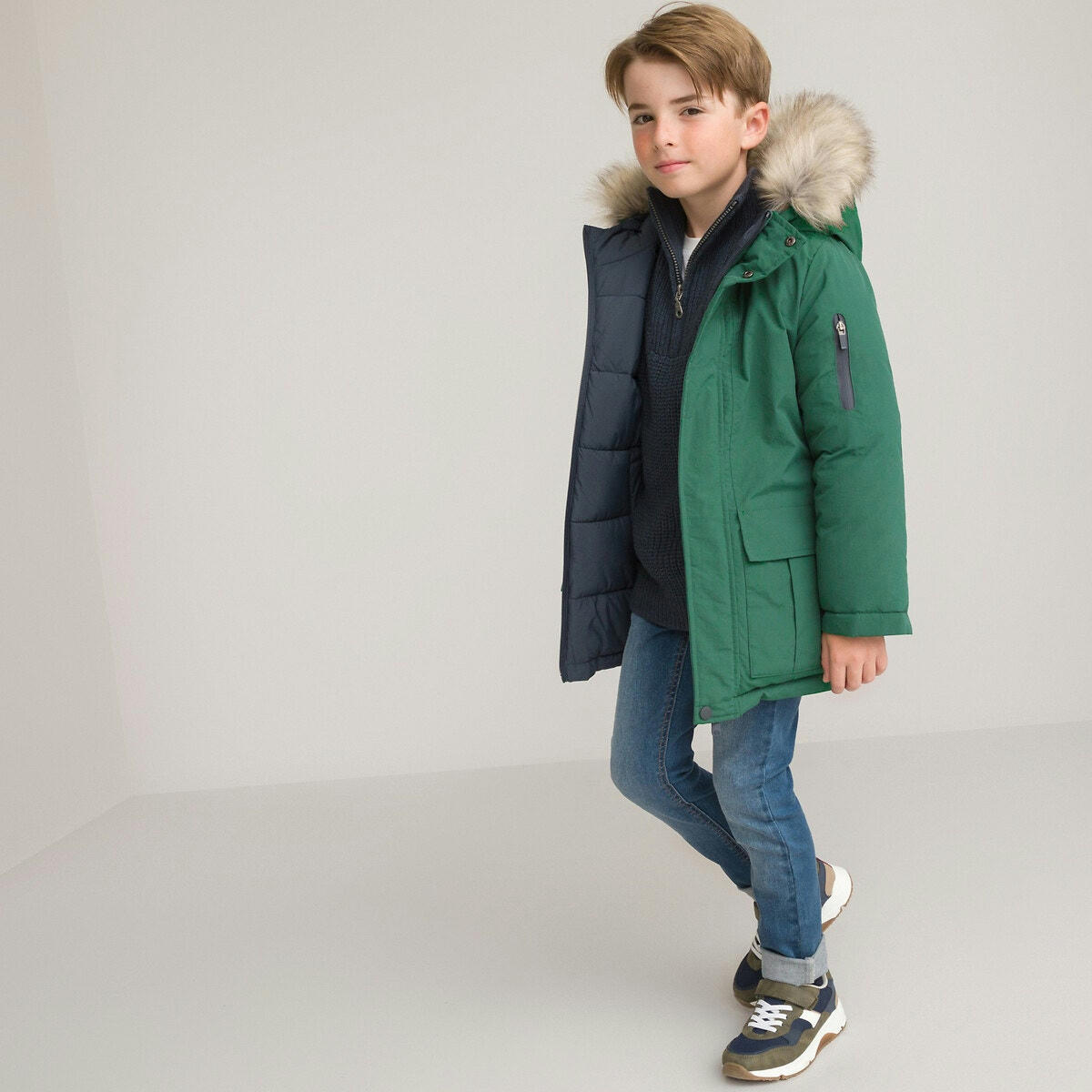 Parka Signature chaude à capuche réversible