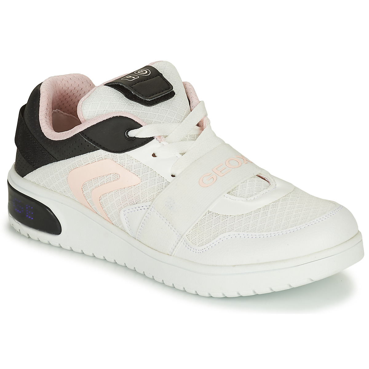 Geox - J XLED G. A - MESH+ECOP BOTT - White / Pink / Black