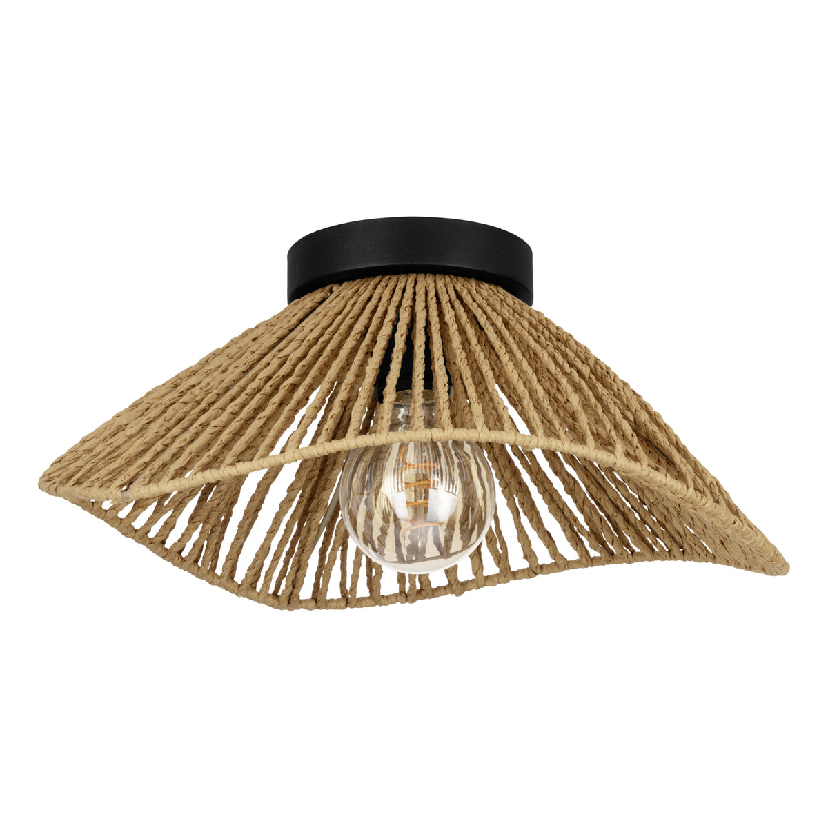 EGLO plafondlamp Lavister - e27 - papier/staal - zwart/bruin