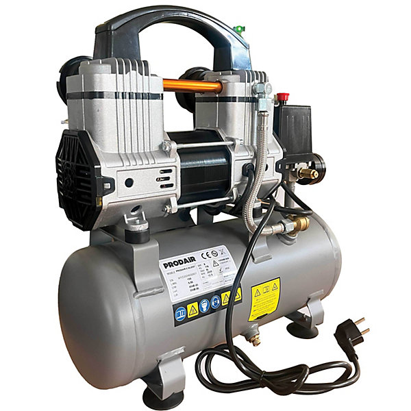 Compresseur silencieux 6 litres avec kit gonflage - 1,5HP - PRODAIR6SILENT