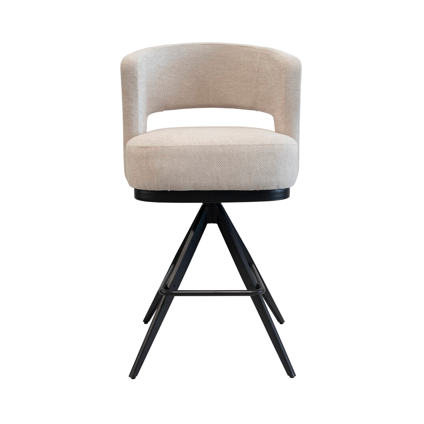 DÉJA Living Barkruk Louis - Stof/Metaal - Taupe - Set van 2
