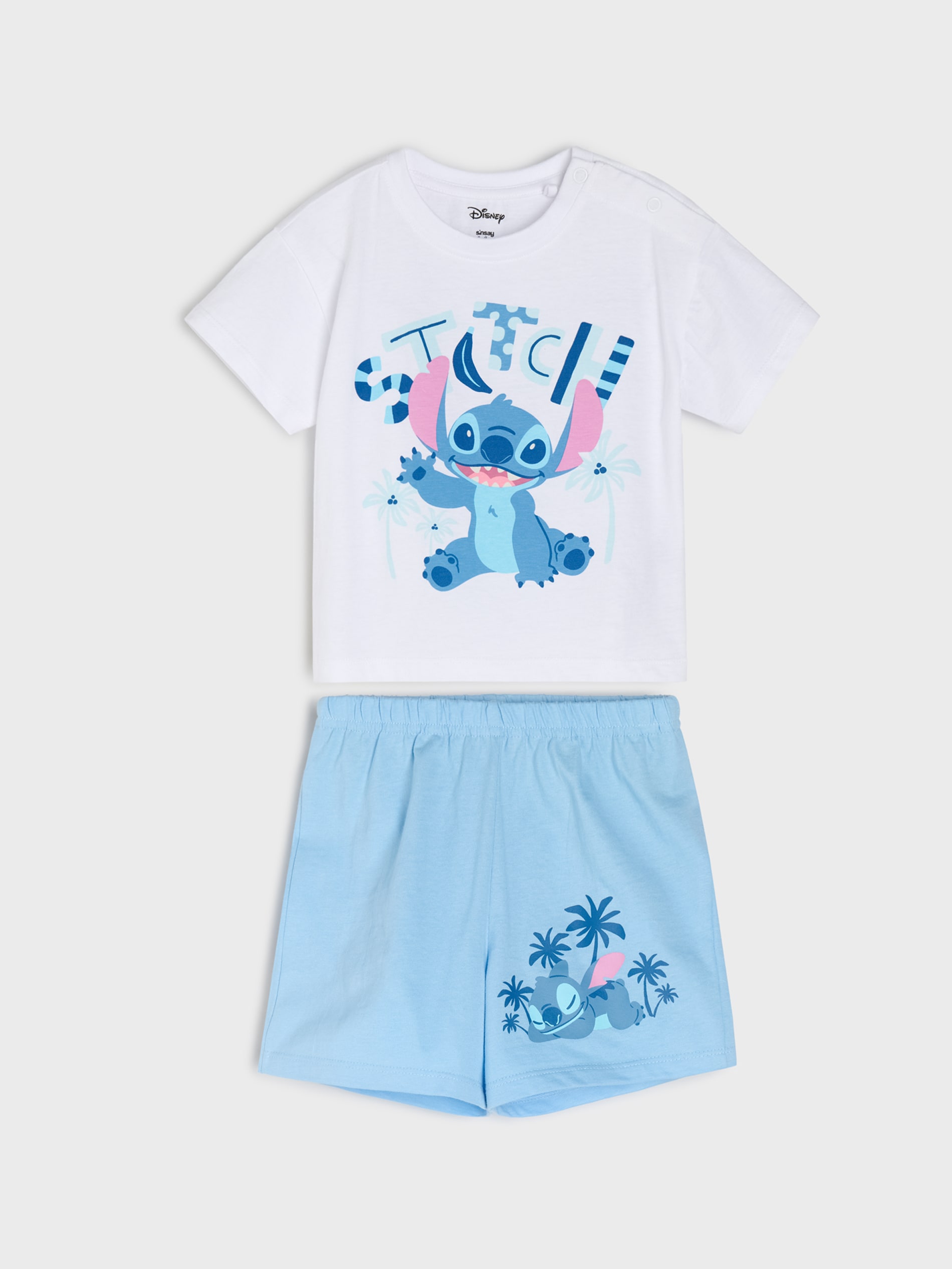 Bawełniana piżama dwuczęściowa z nadrukiem Stitch