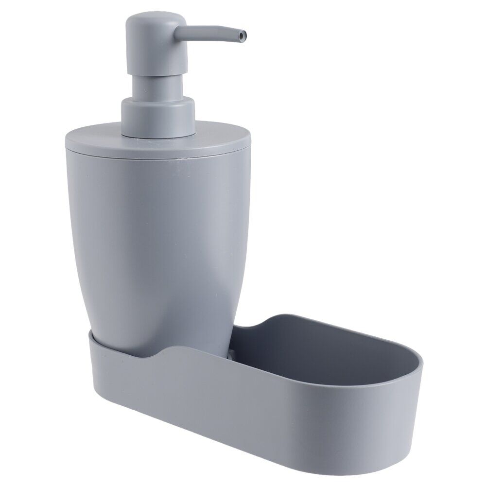 Distributeur de savon plastique avec socle 17,5x8,5xH17cm (2 modèles blanc ou gris)